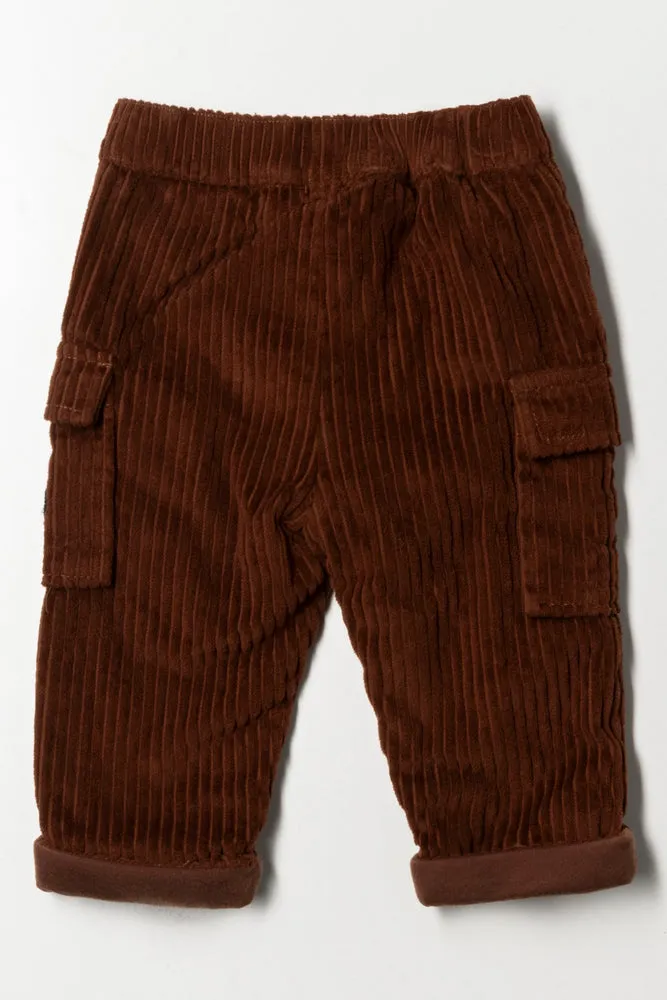 Mickey Mouse Long Corduroy Pants Brown