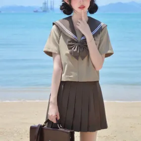 [Milk Tea Brown] JK sailor girl school uniform set