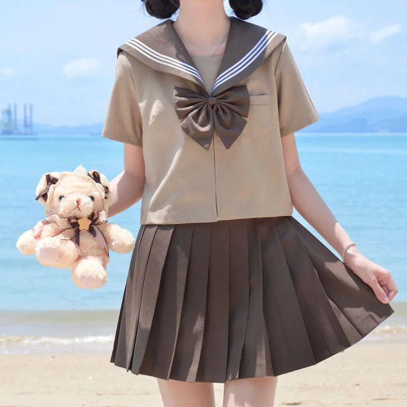 [Milk Tea Brown] JK sailor girl school uniform set