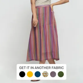 Multicolor Mangalgiri Cotton Elasticated Maxi Skirt