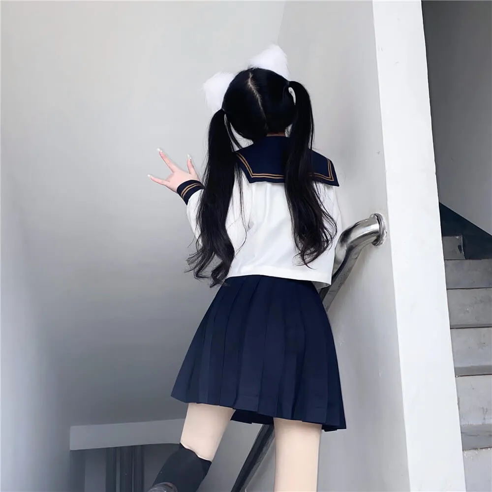 [Navy Brown] JK tea girl school uniform set