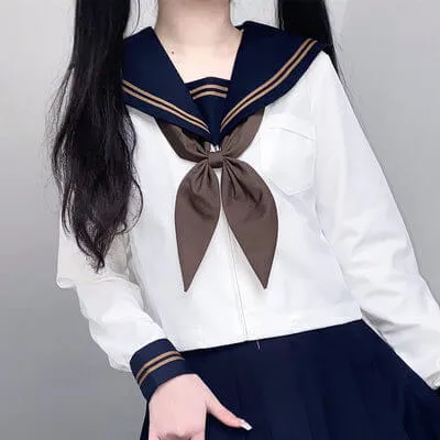 [Navy Brown] JK tea girl school uniform set