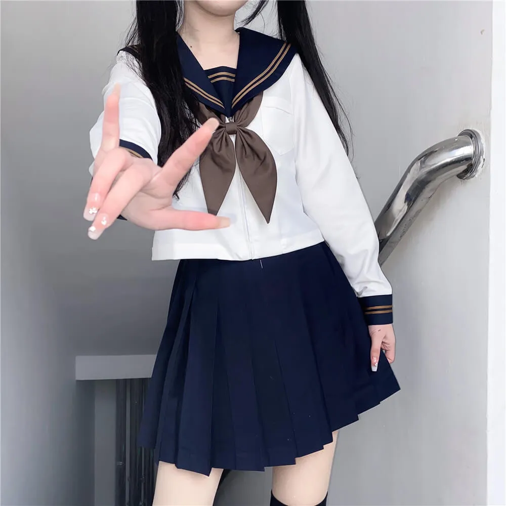 [Navy Brown] JK tea girl school uniform set