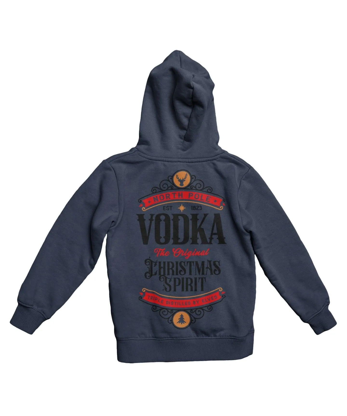 North Pole Vodka Colour Back Printed Christmas Hoodie