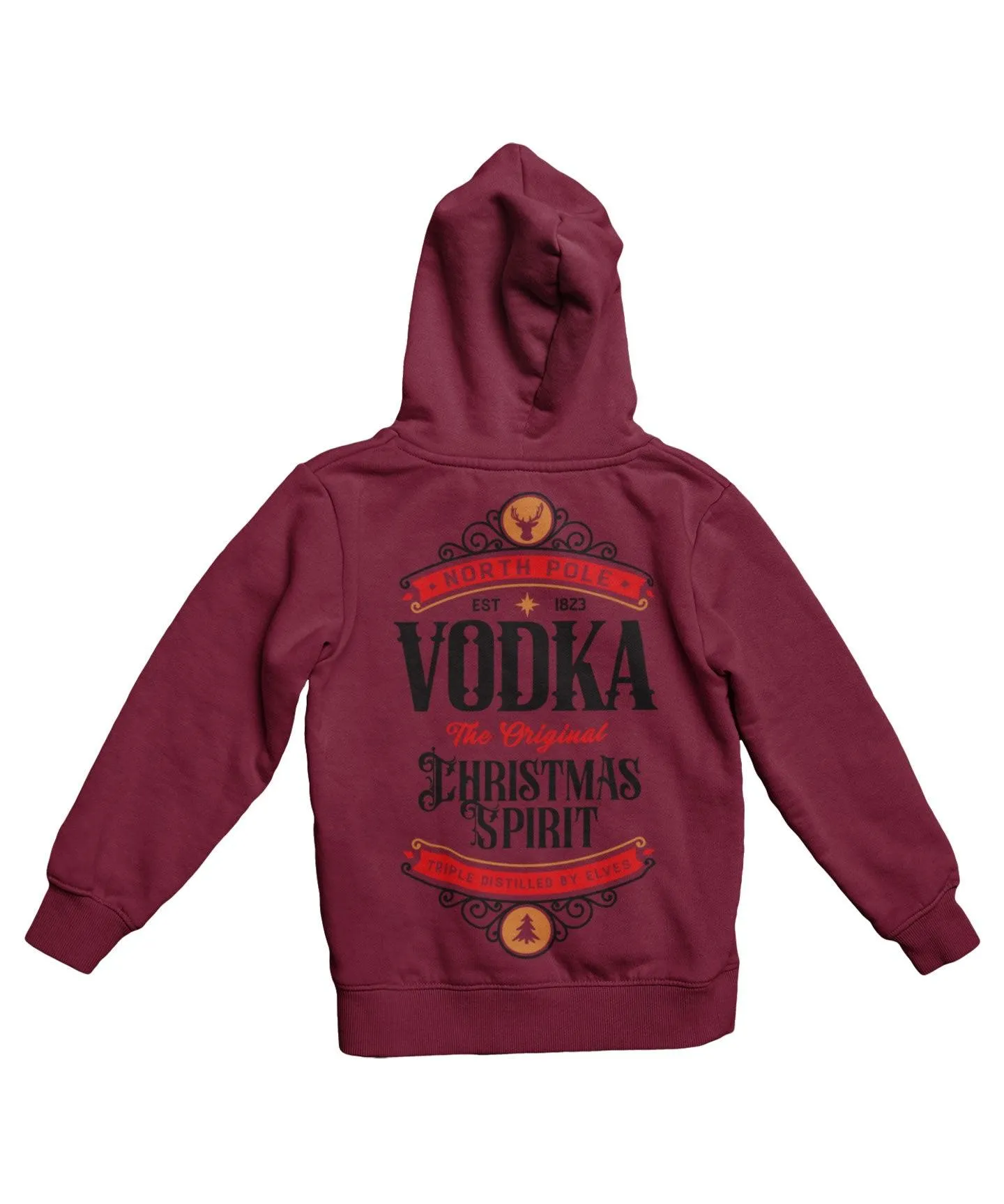 North Pole Vodka Colour Back Printed Christmas Hoodie