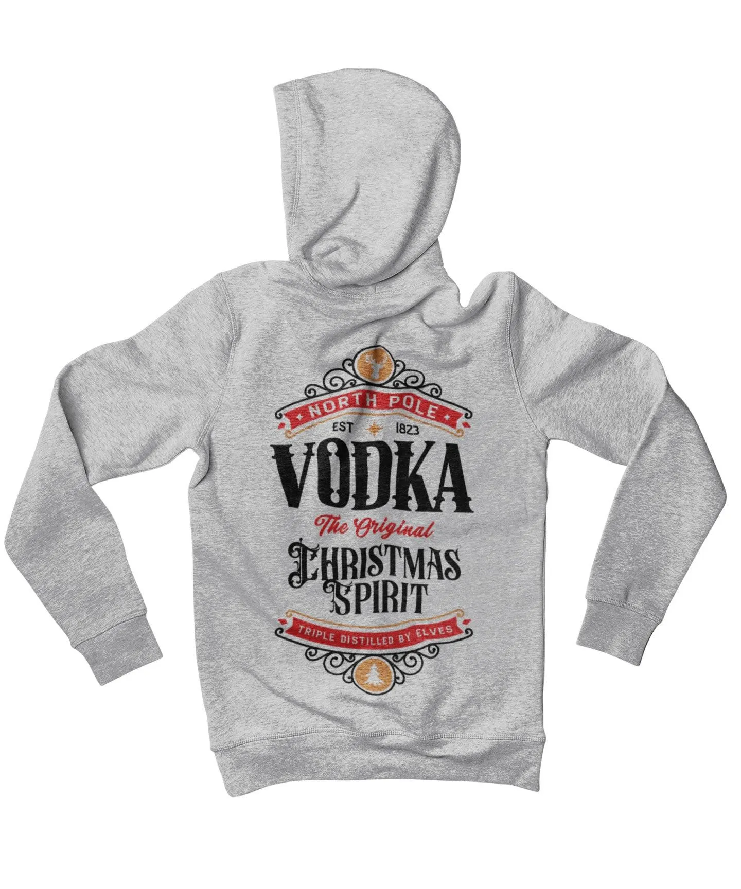 North Pole Vodka Colour Back Printed Christmas Hoodie