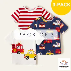 Pack of Summer Toddler Firetrucks Tees