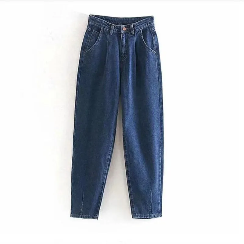 Pleated High Waist Jeans