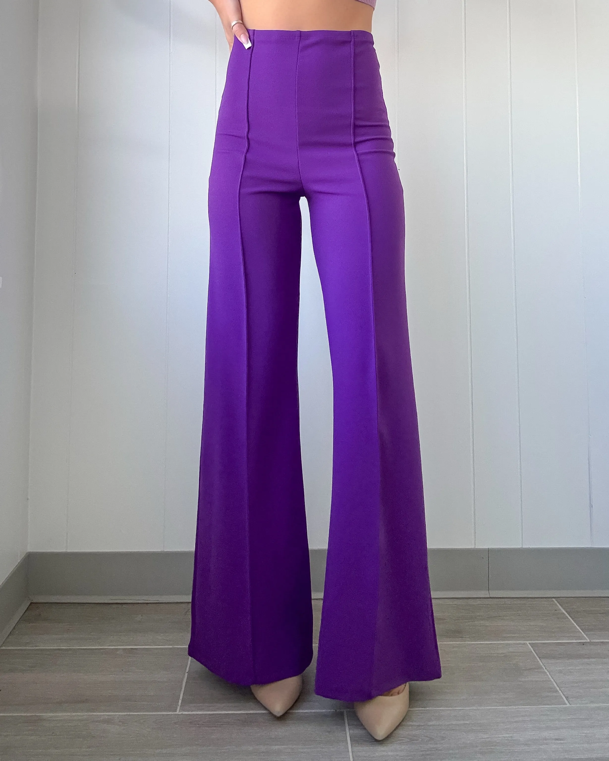 Professional Edge Front Seam Pants - Purple