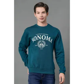 RedTape Men's Turquoise Graphic Print Sweatshirt