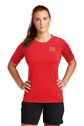 Sport-Tek Ladies Rashguard Branded Tee's, TRUE Red