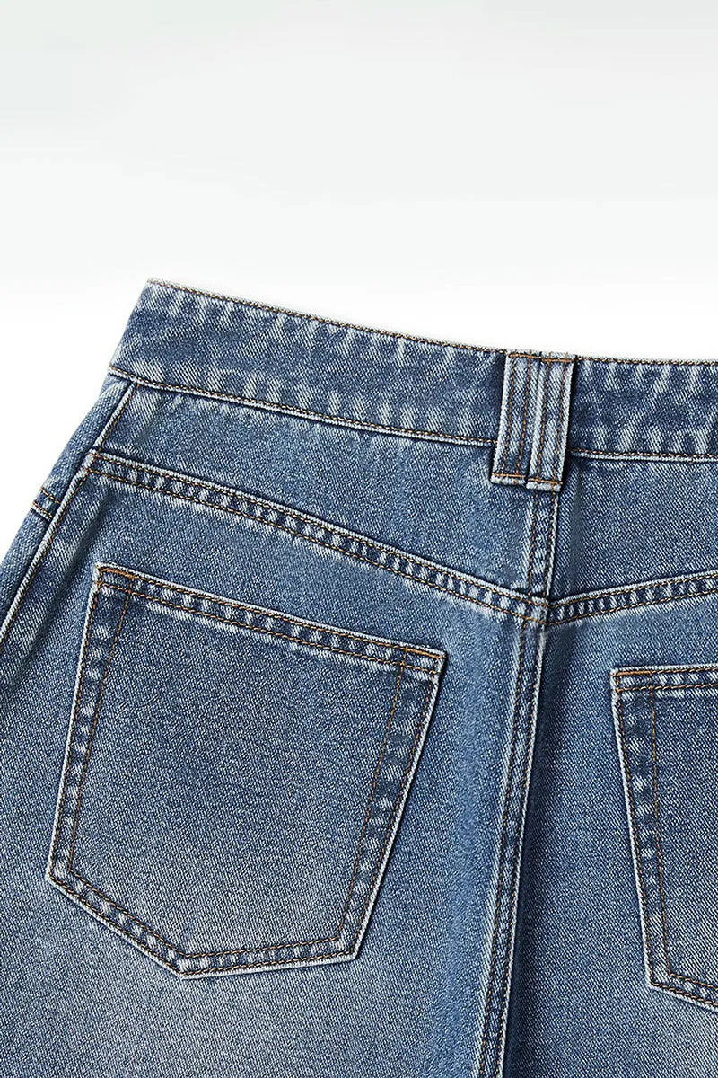 Super Baggy High-Waisted Wide-Leg Denim Jeans in Light Wash