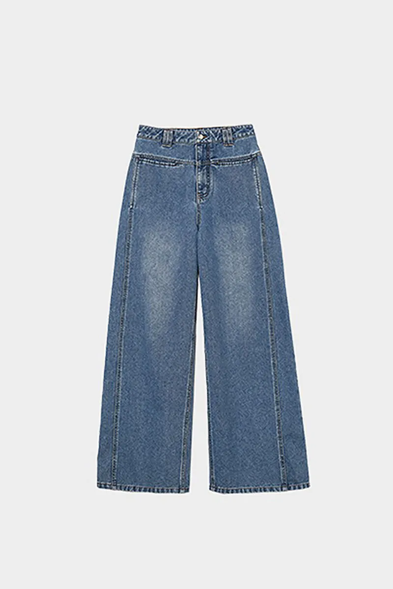 Super Baggy High-Waisted Wide-Leg Denim Jeans in Light Wash