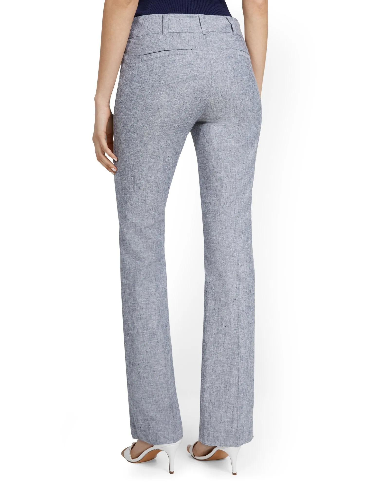 Tall Linen-Blend Mid-Rise Straight-Leg Pant