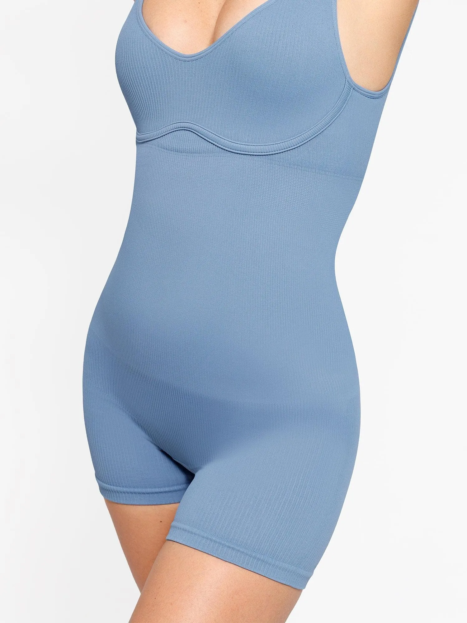 The Shapewear Romper Seamless Ribbed V-Neck For Insiders