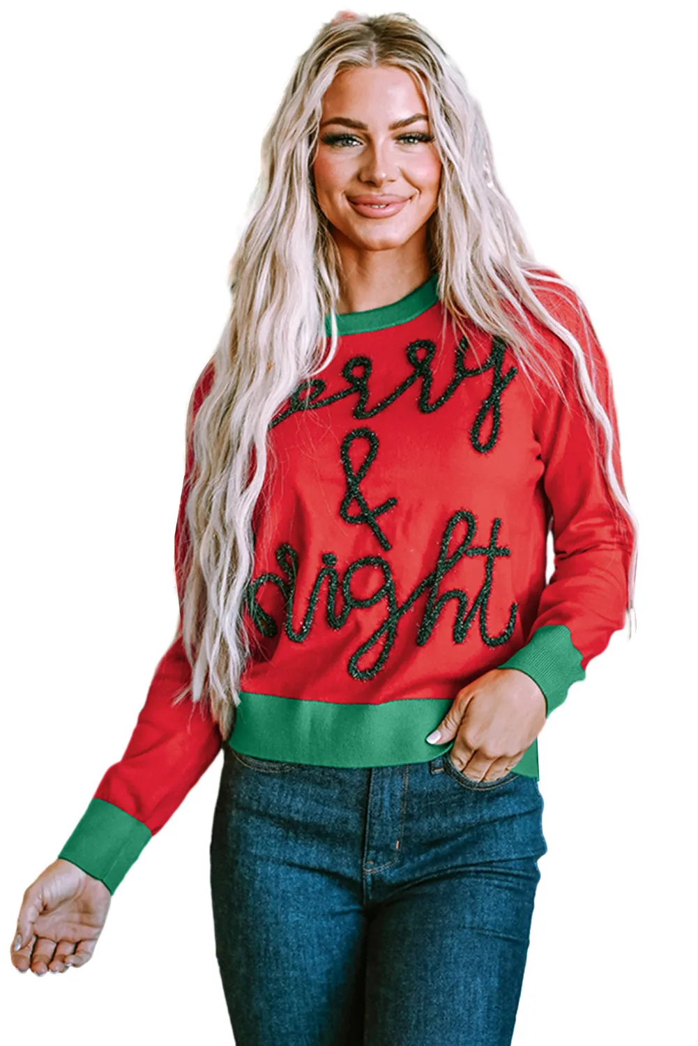 Tinsel Merry & Bright Graphic Sweater