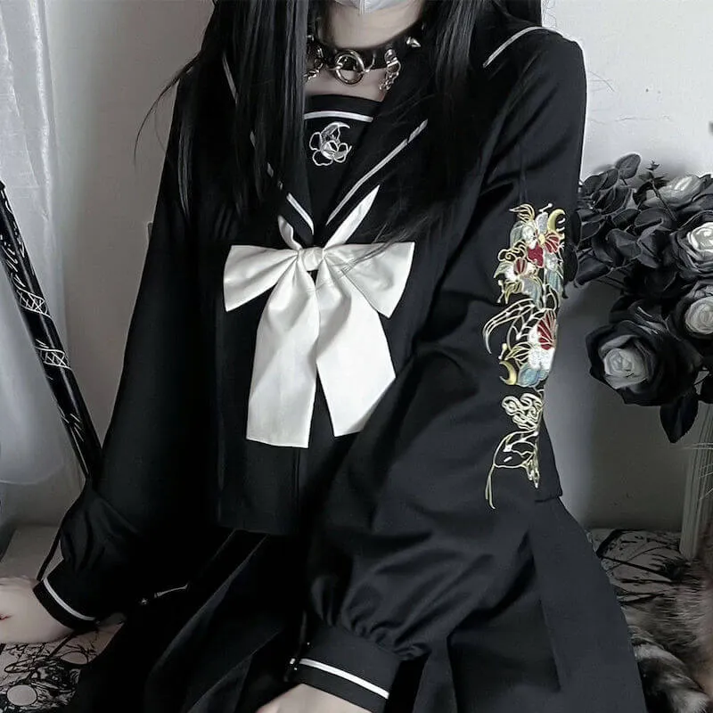 [Vine Flower] Dark bad girl uniform set