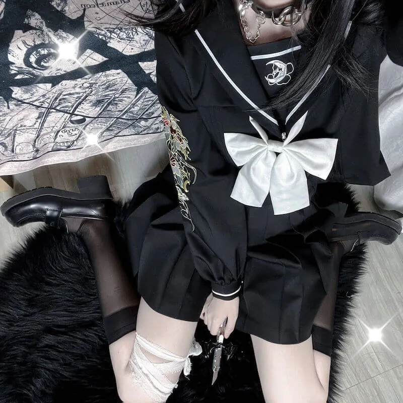 [Vine Flower] Dark bad girl uniform set