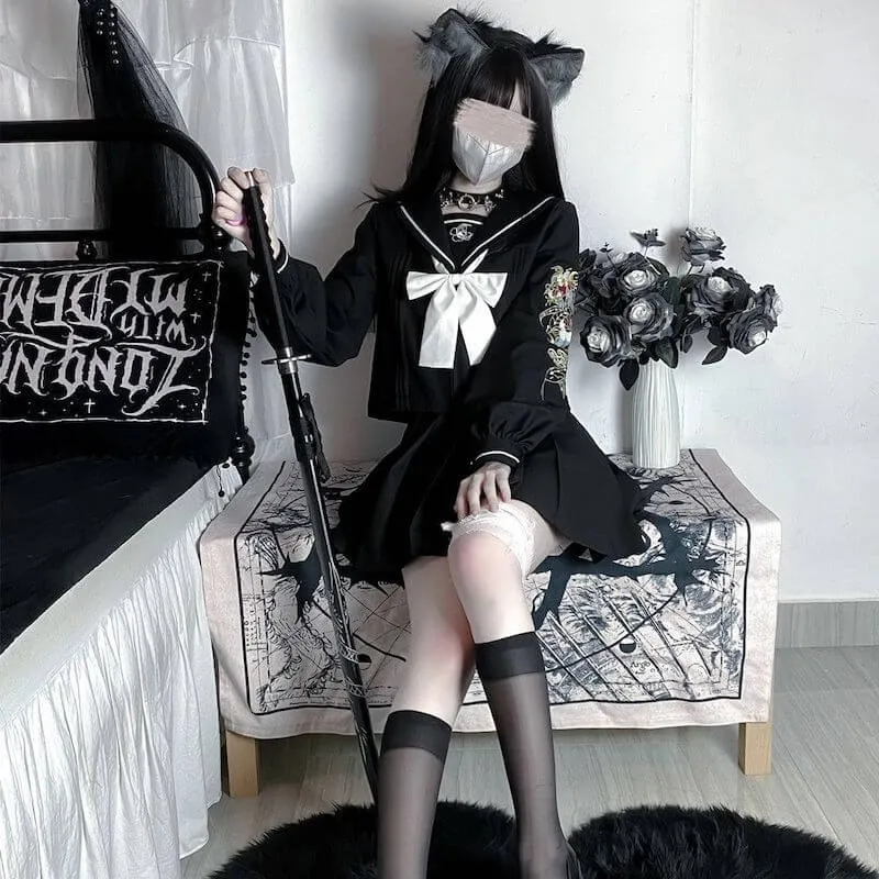 [Vine Flower] Dark bad girl uniform set