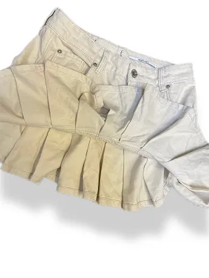 Vintage medium waist mini cream skirts