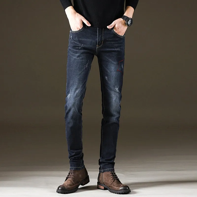 West Louis™ Fashion Slim Fit Cowboy Style Denim Jeans