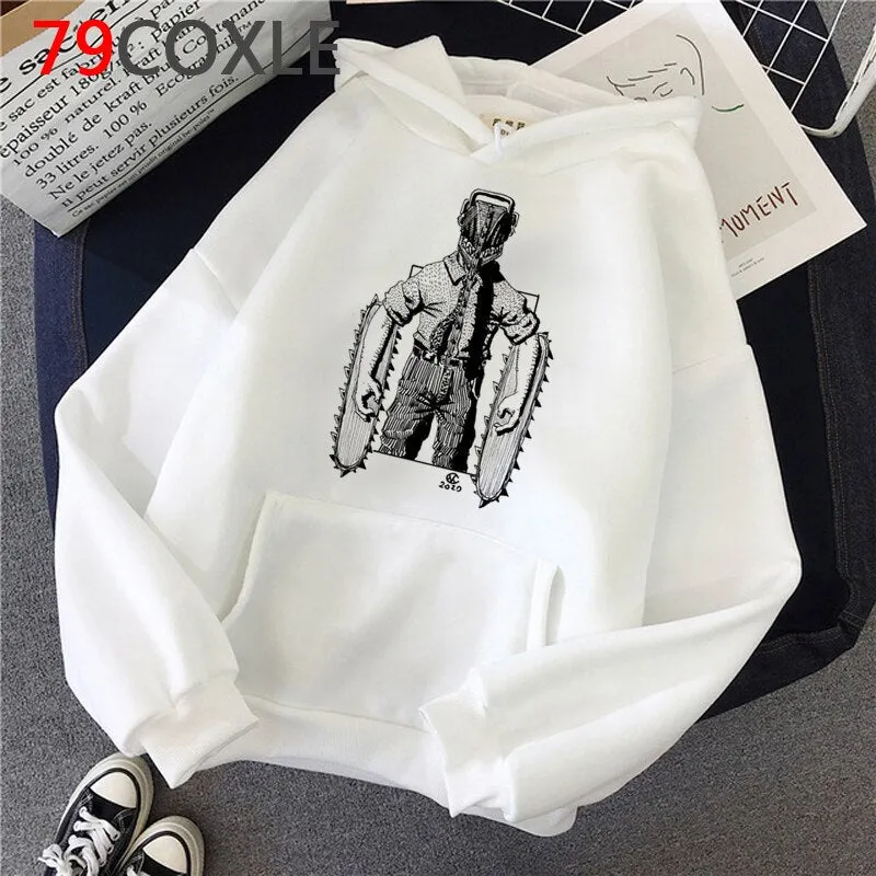 White Graphic Hoodies Set-2 Chainsaw Man (Variants Available)