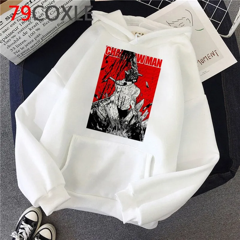 White Graphic Hoodies Set-2 Chainsaw Man (Variants Available)