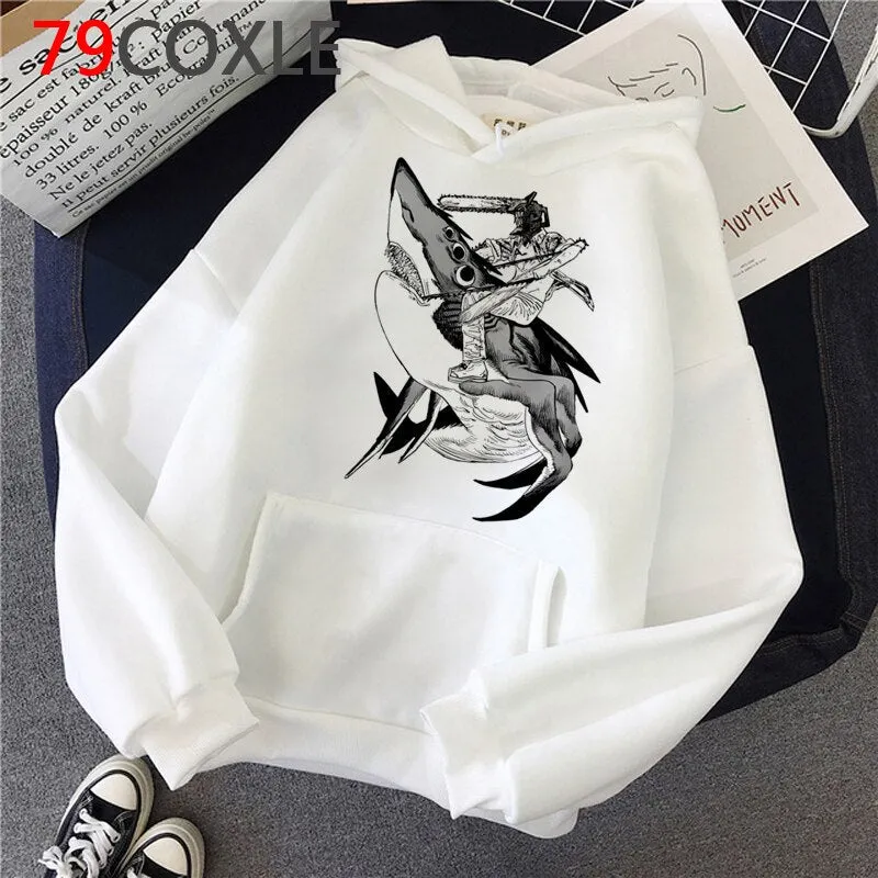 White Graphic Hoodies Set-2 Chainsaw Man (Variants Available)