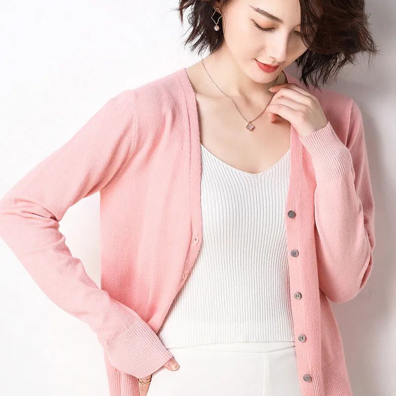 Women Cardigan Sweater Korean Trendy Matching Outerwear