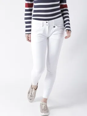 Women White Slim Fit Trouser