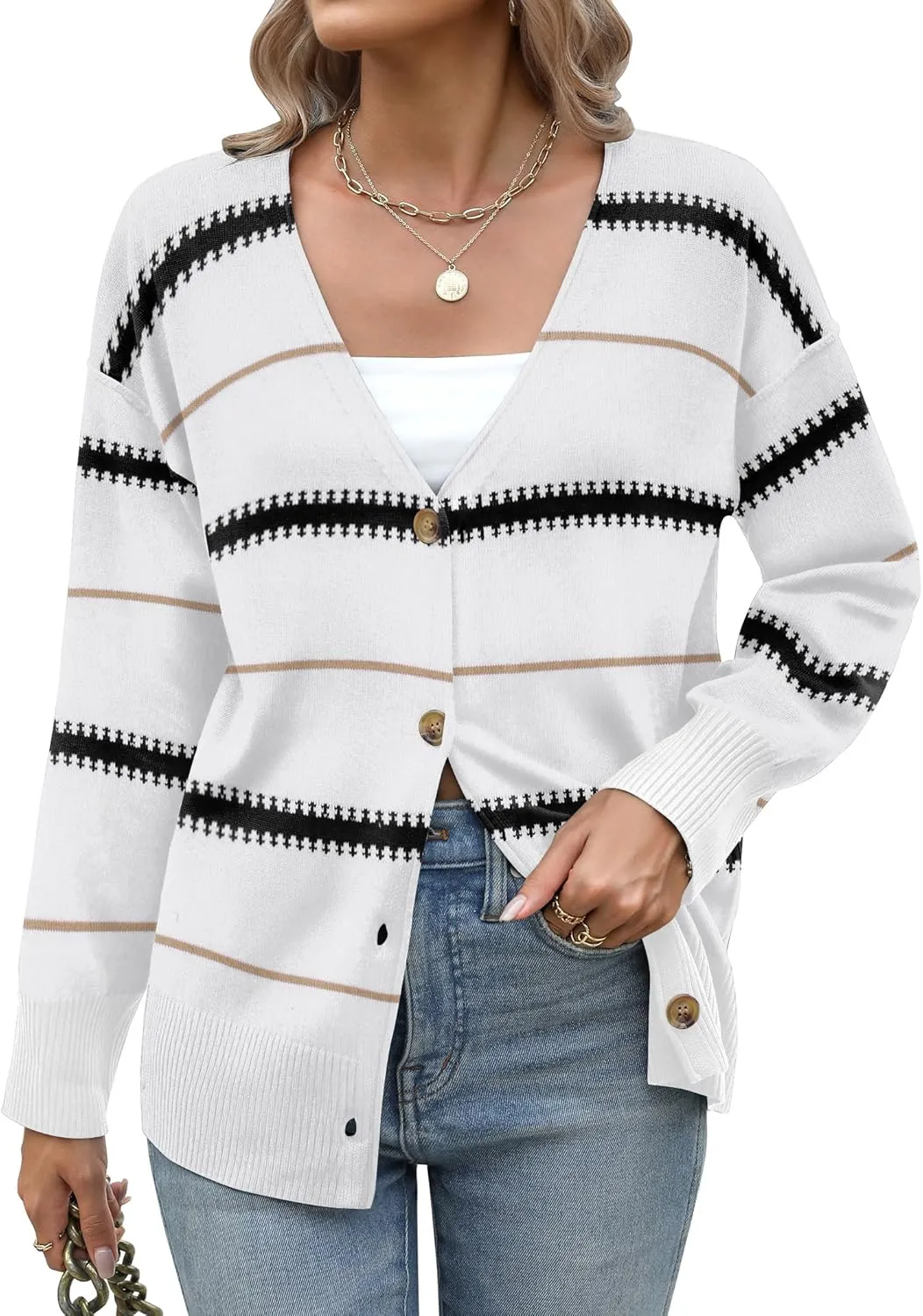 Zeagoo Women's Oversized Button Sweaters Open Front Cardigans