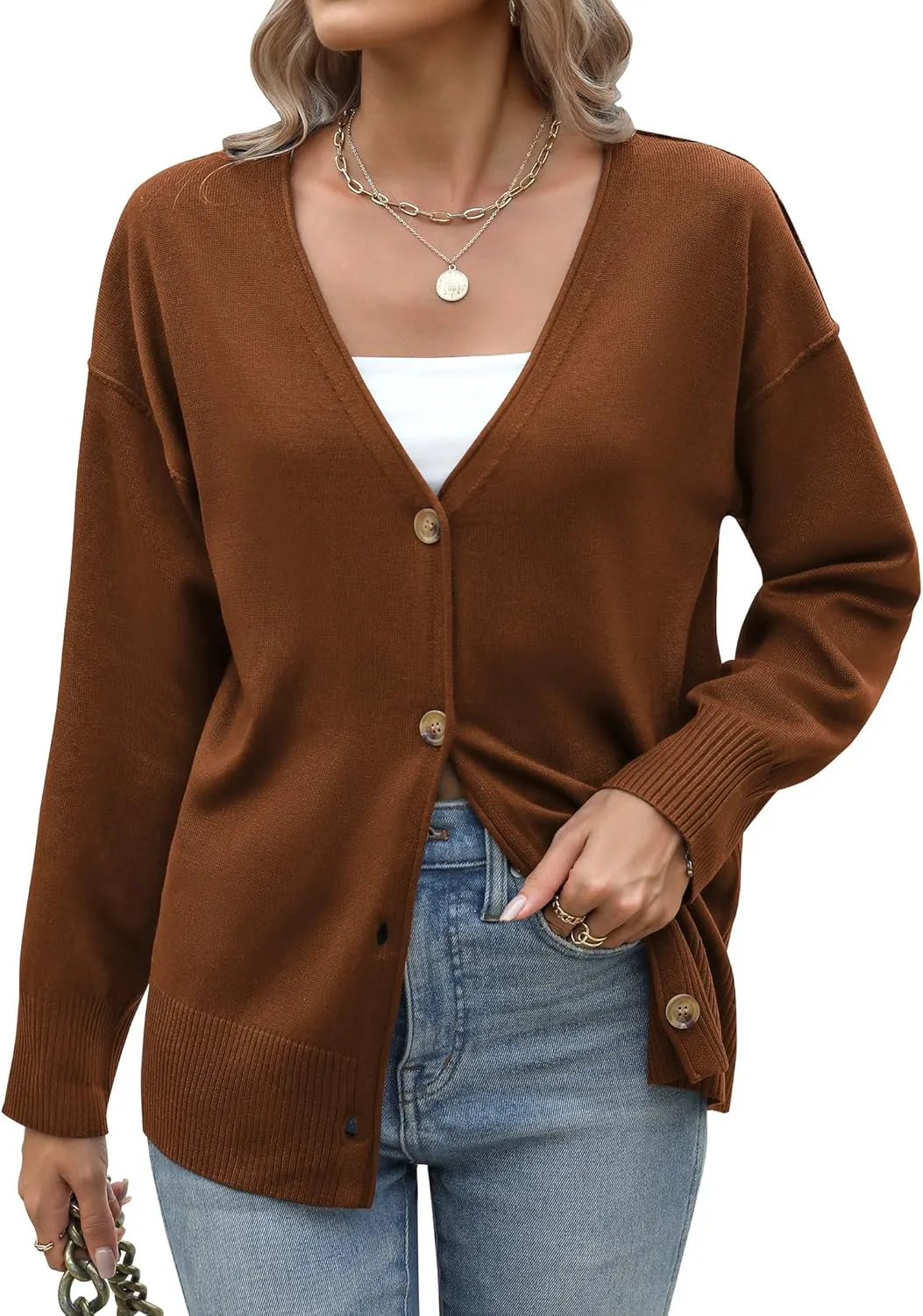 Zeagoo Women's Oversized Button Sweaters Open Front Cardigans