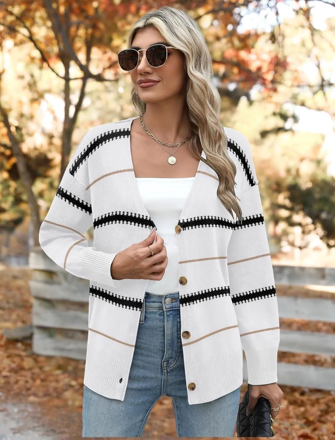 Zeagoo Women's Oversized Button Sweaters Open Front Cardigans