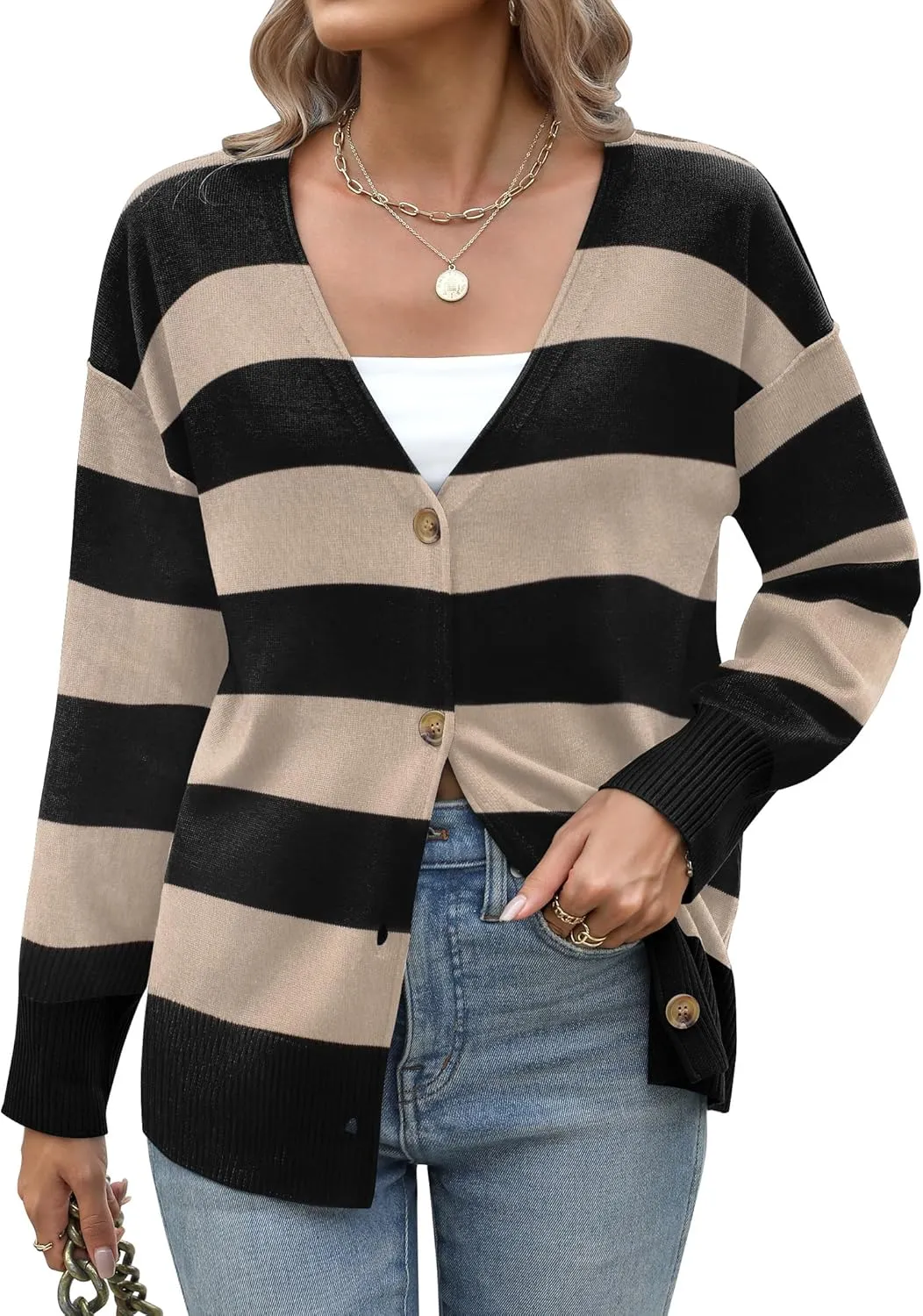 Zeagoo Women's Oversized Button Sweaters Open Front Cardigans