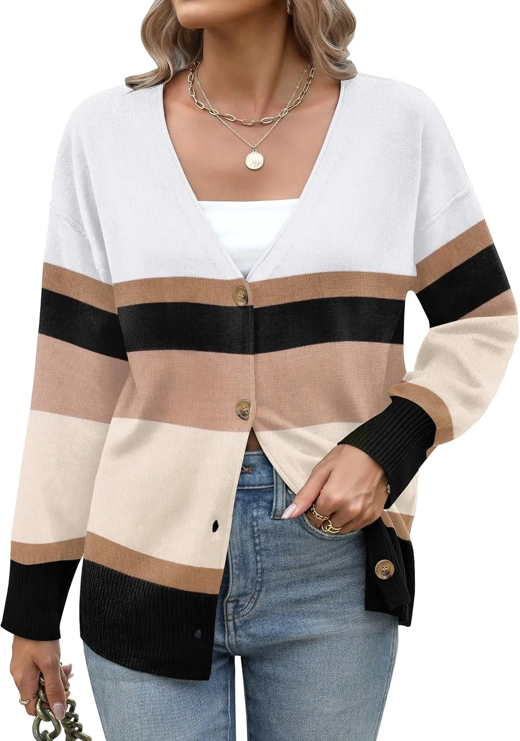 Zeagoo Women's Oversized Button Sweaters Open Front Cardigans